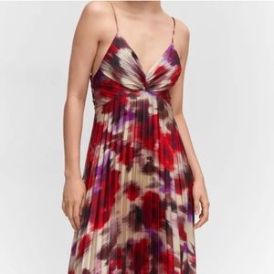 Mango pleated satin dress, XS, 2